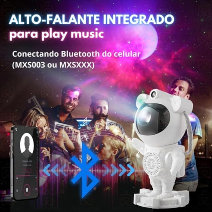 Proyector Astronauta Bluetooth con Parlante – Ilumina tu Espacio con Música y Estilo 🚀✨