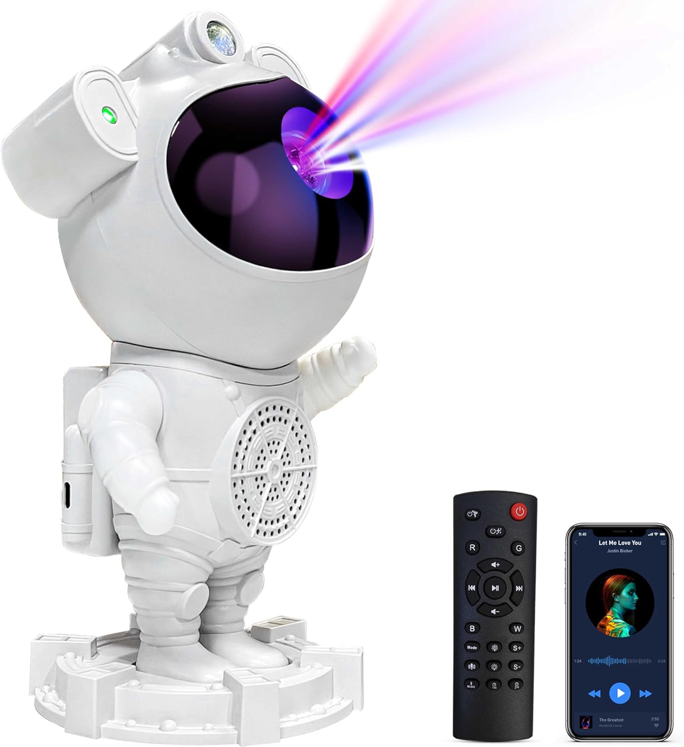 Proyector Astronauta Bluetooth con Parlante – Ilumina tu Espacio con Música y Estilo 🚀✨